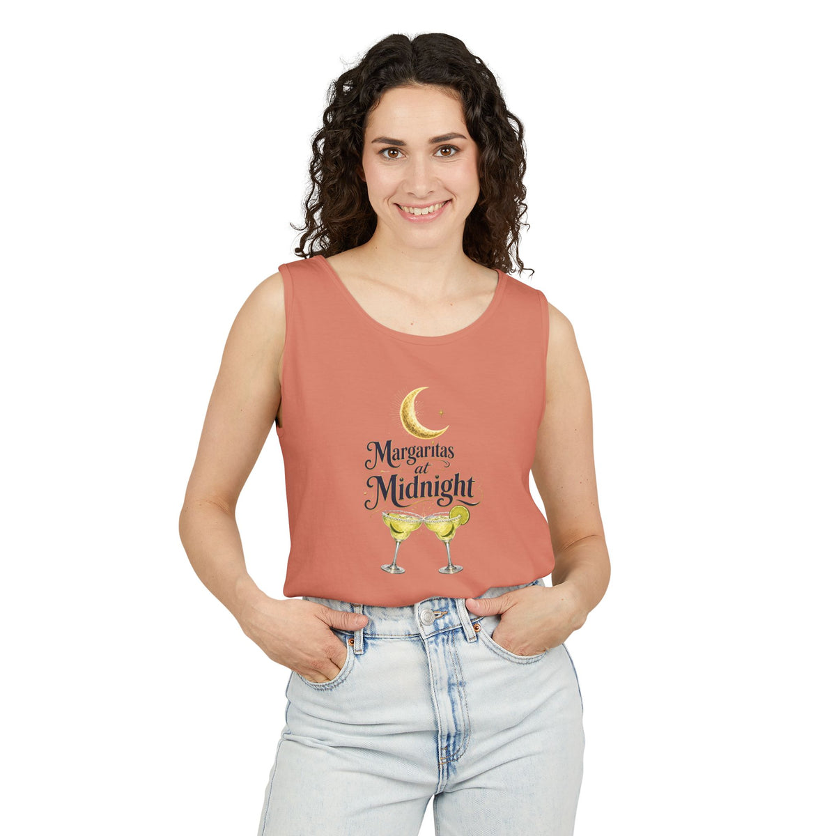 Margaritas at Midnight Tank Top — Women’s/Unisex Cocktail Moon Graphic Tank