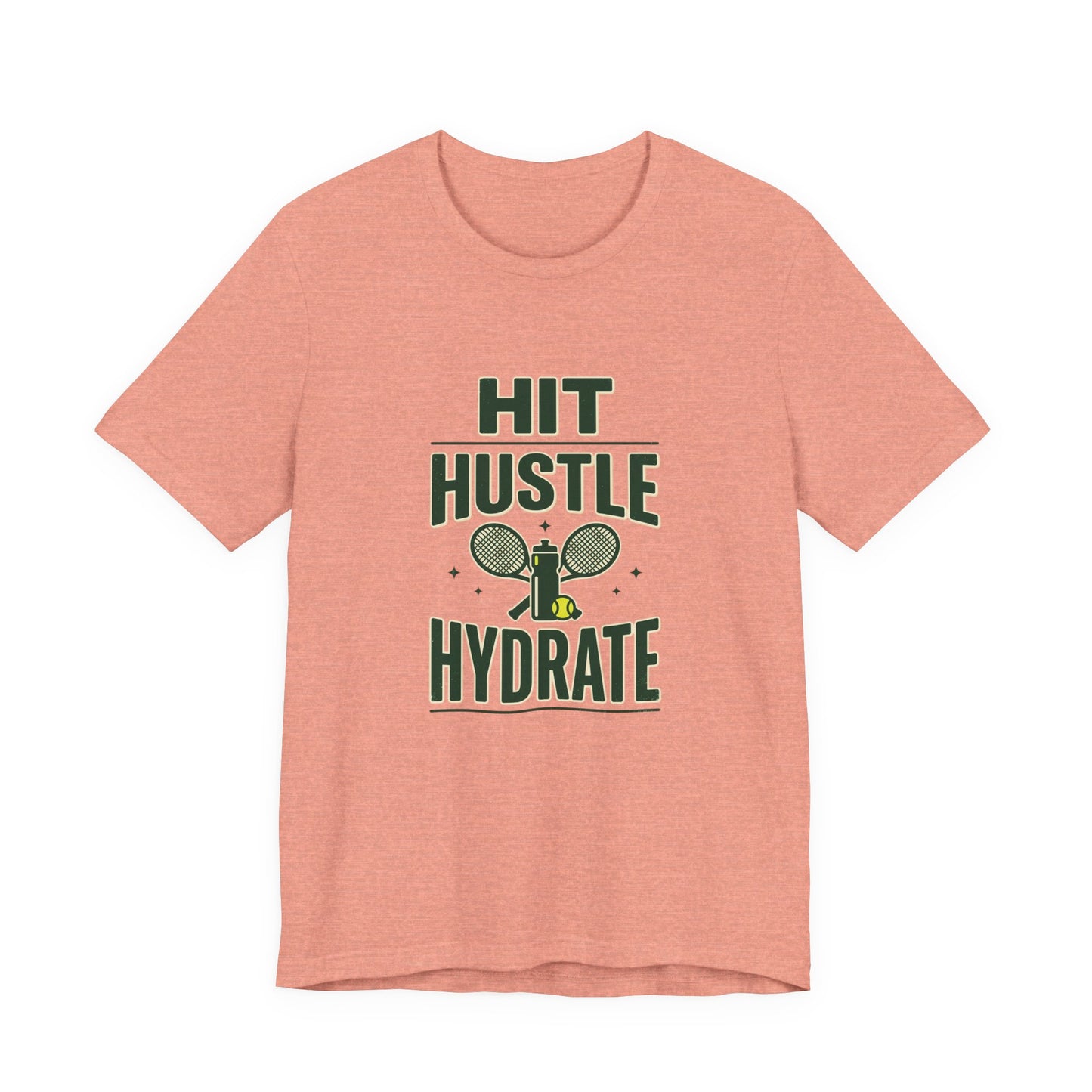 Hit Hustle Hydrate Tee | Tennis or Pickleball Aesthetic, Vintage Racket Preppy