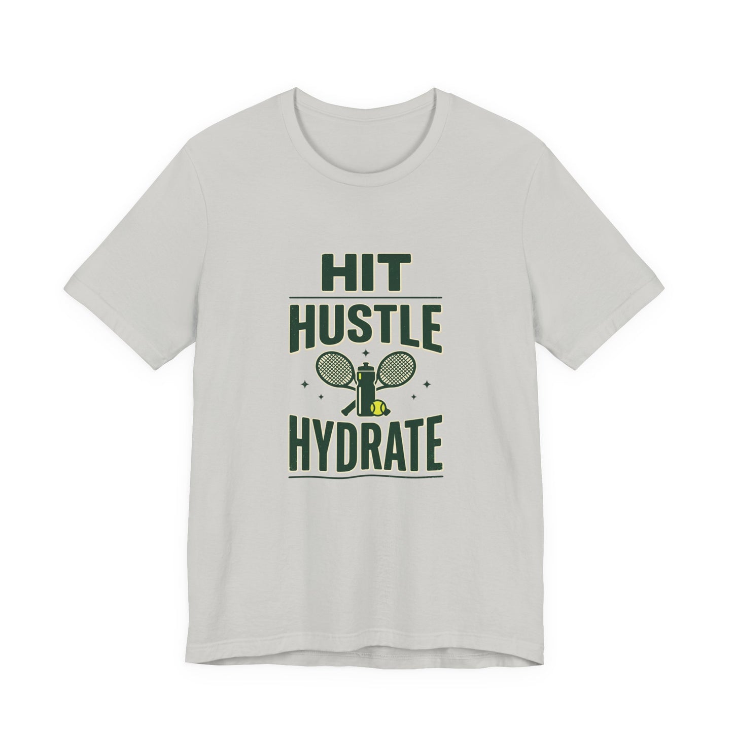 Hit Hustle Hydrate Tee | Tennis or Pickleball Aesthetic, Vintage Racket Preppy