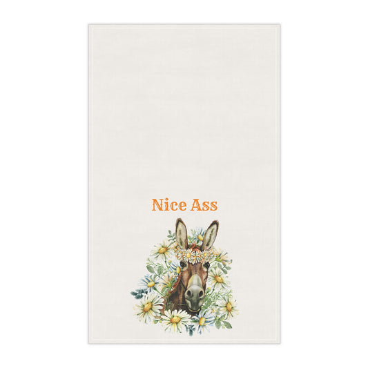 Funny Donkey Tea Towel, "Nice Ass" Kitchen Decor, Gift for Animal Lovers, Farmhouse Style Dish Towel, Unique Home Gift