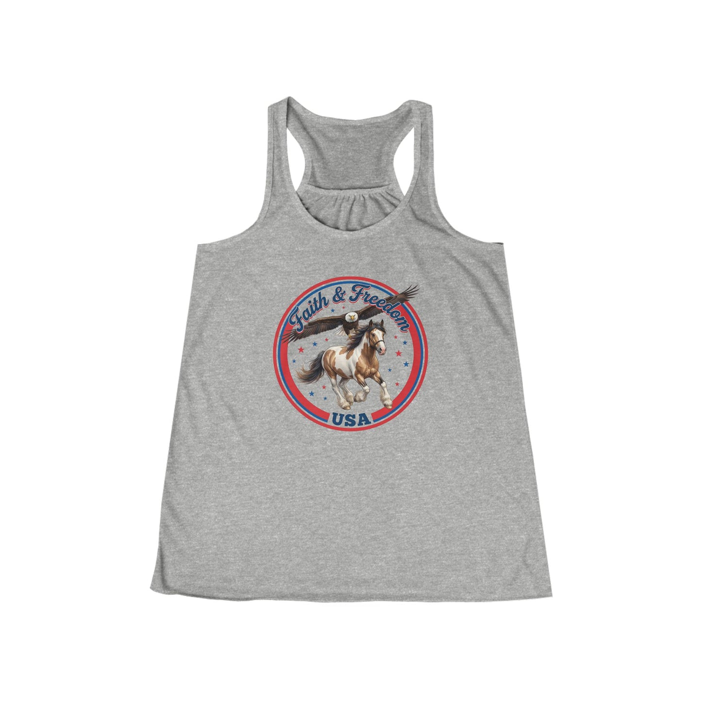 American Freedom Horse Tank Top — "Faith & Freedom" Racerback Tank