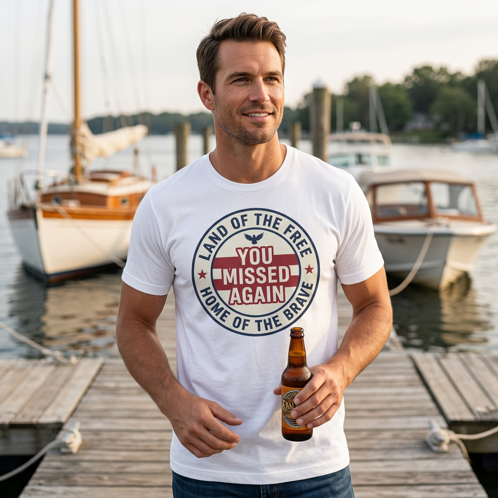 You Missed Again | Land of the Free | Home of the Brave t-shirt