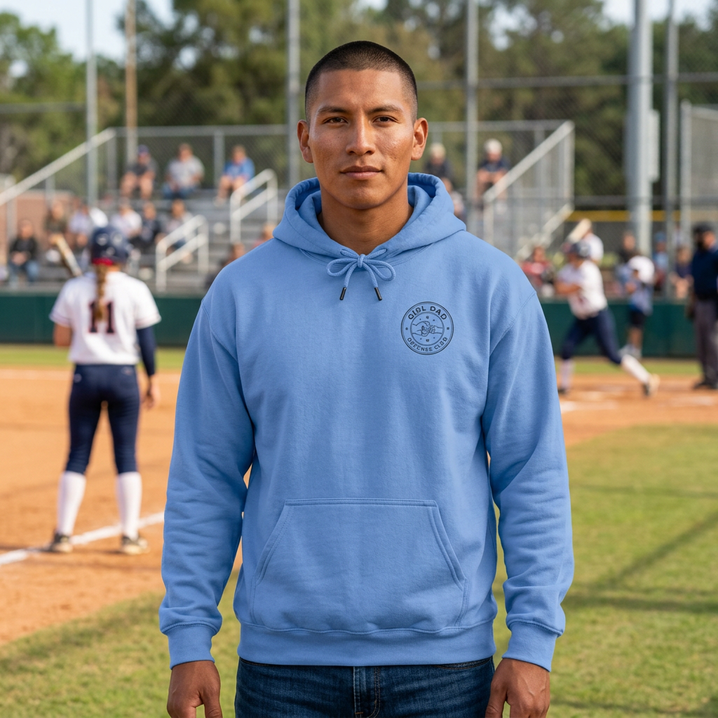 Girl Dad Hoodie — 'Girl Dad Defense Club' Graphic Pullover