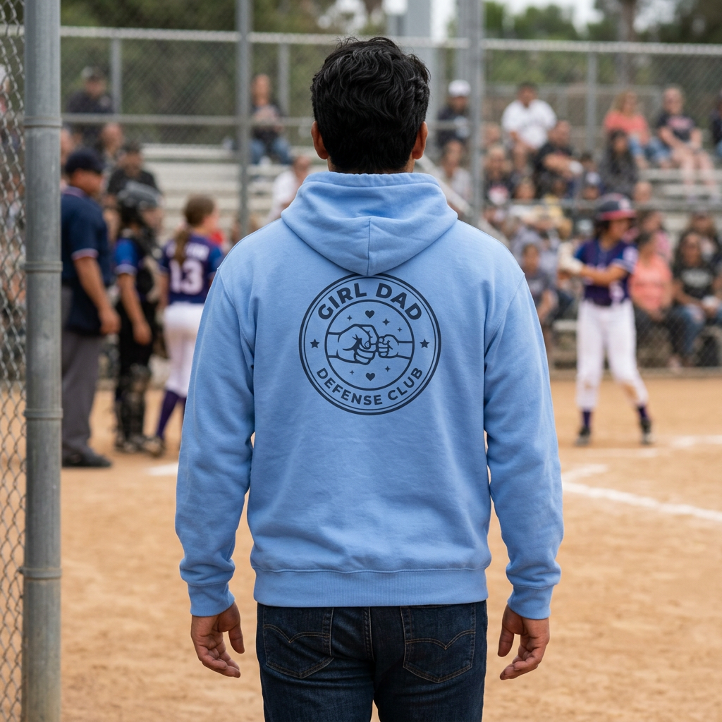 Girl Dad Hoodie — 'Girl Dad Defense Club' Graphic Pullover