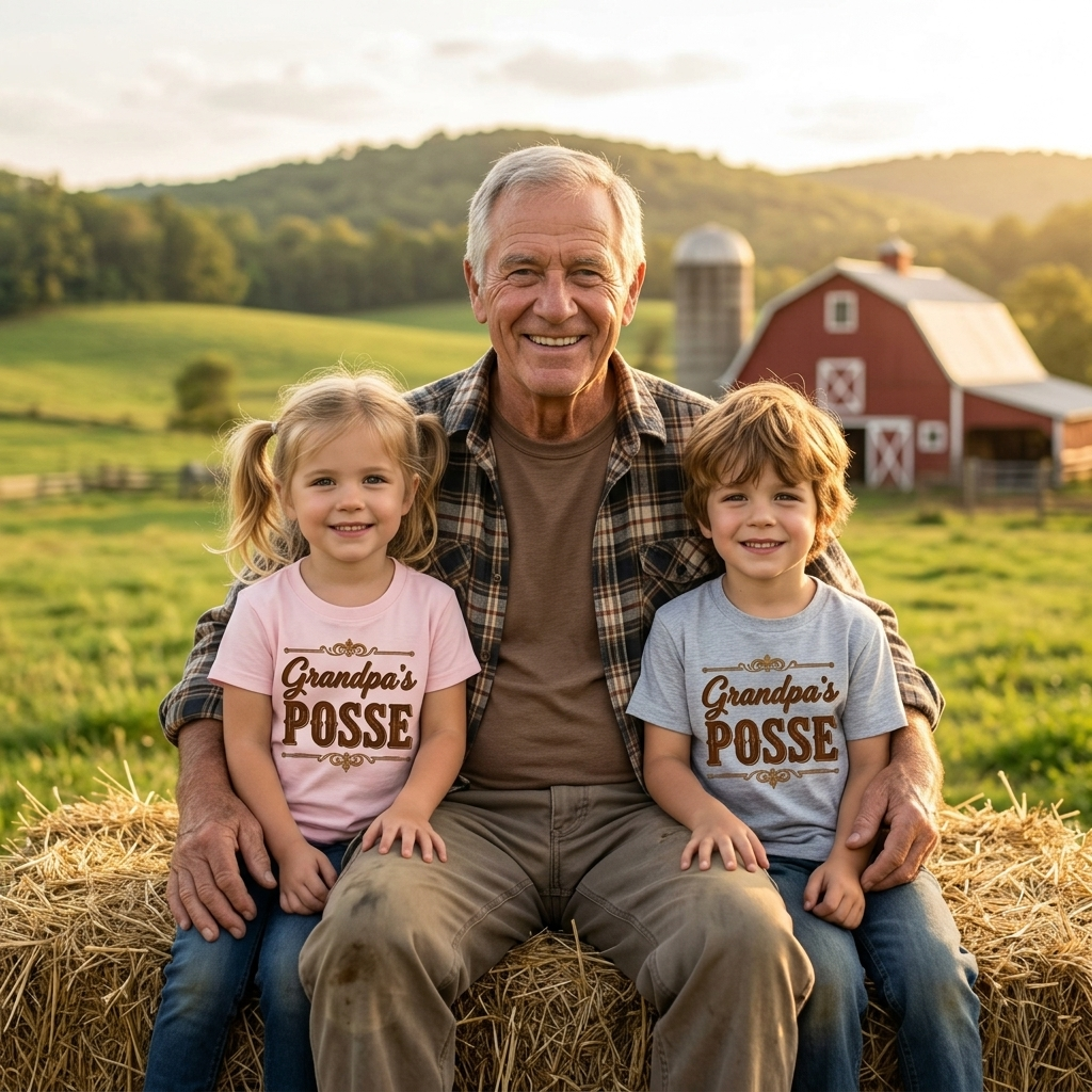 Grandpa's Posse Kids Tee — Cute shirt for kids to wear when visiting Grandpa
