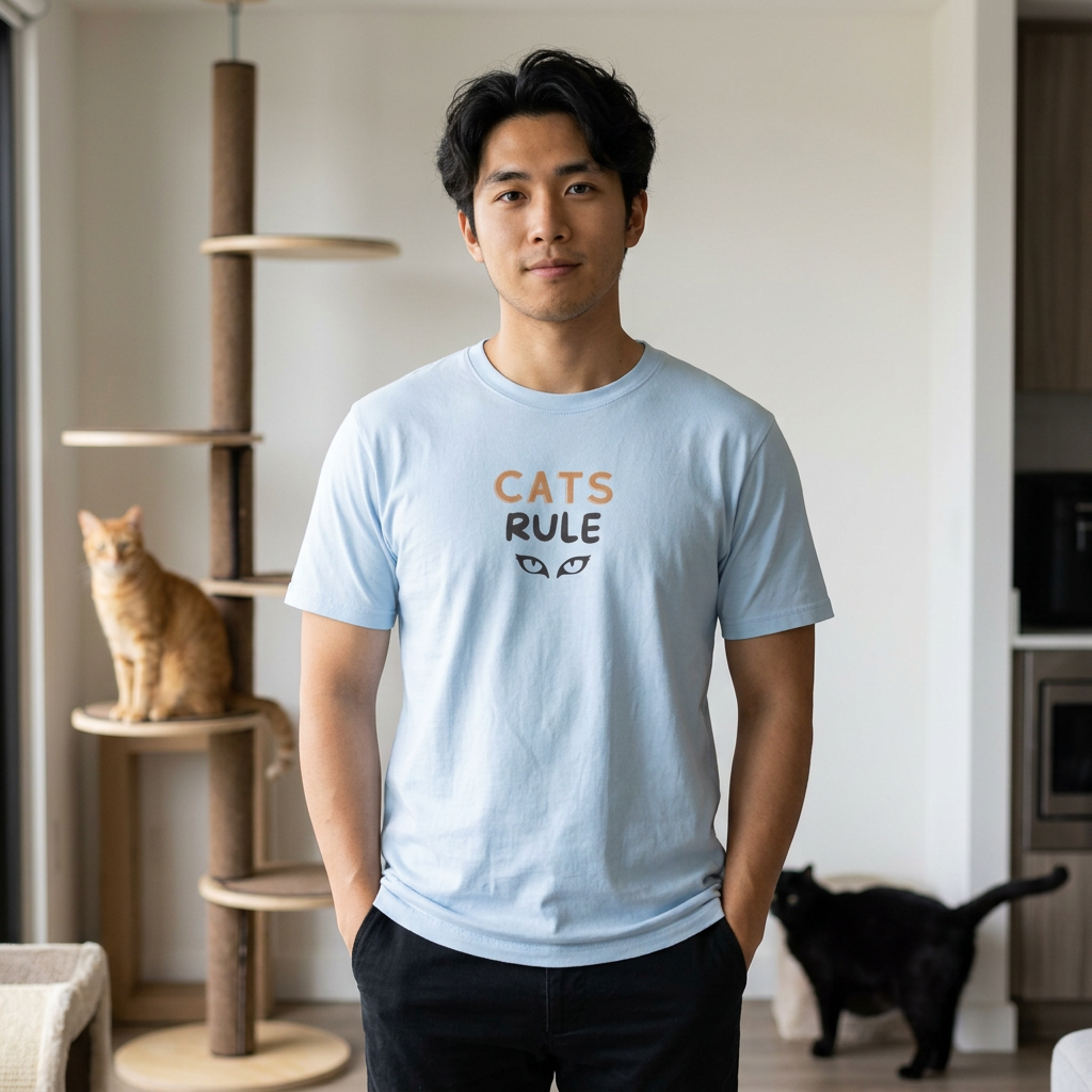 Cats Rule T‑Shirt — Cute Cat Eyes Graphic Tee for Cat Lovers