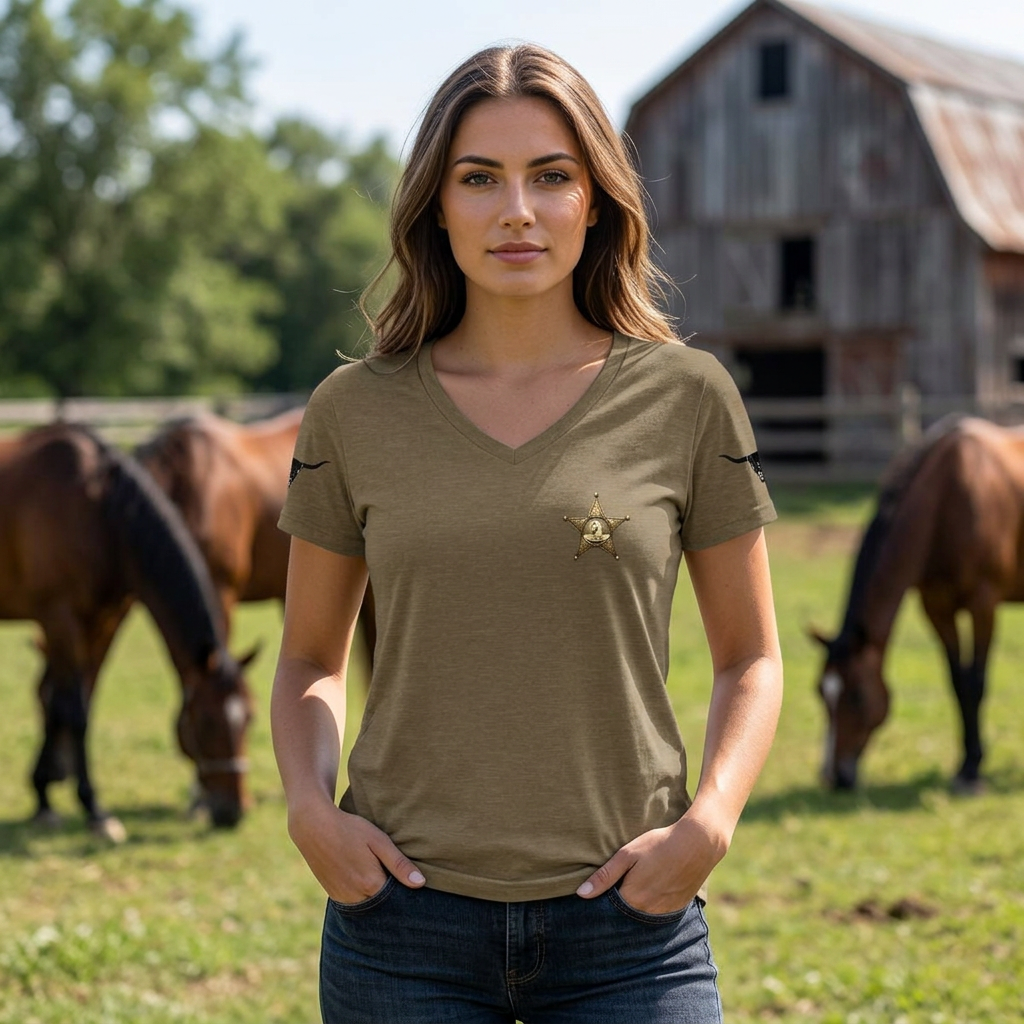 Living in the WILD WILD WEST vintage style cowgirl t-shirt