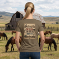 Living in the WILD WILD WEST vintage style cowgirl t-shirt