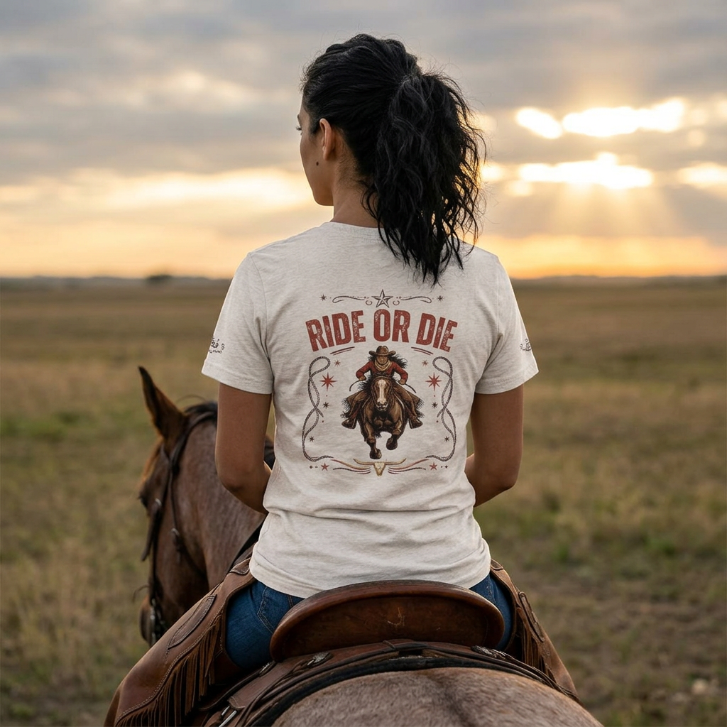 RIDE OR DIE. Vintage Women's V-Neck Tee