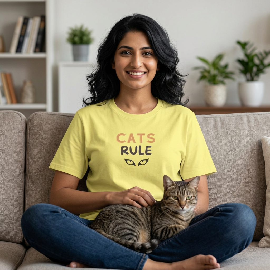Cats Rule T‑Shirt — Cute Cat Eyes Graphic Tee for Cat Lovers