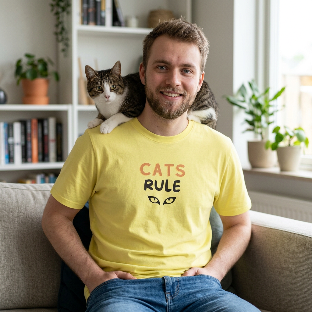 Cats Rule T‑Shirt — Cute Cat Eyes Graphic Tee for Cat Lovers