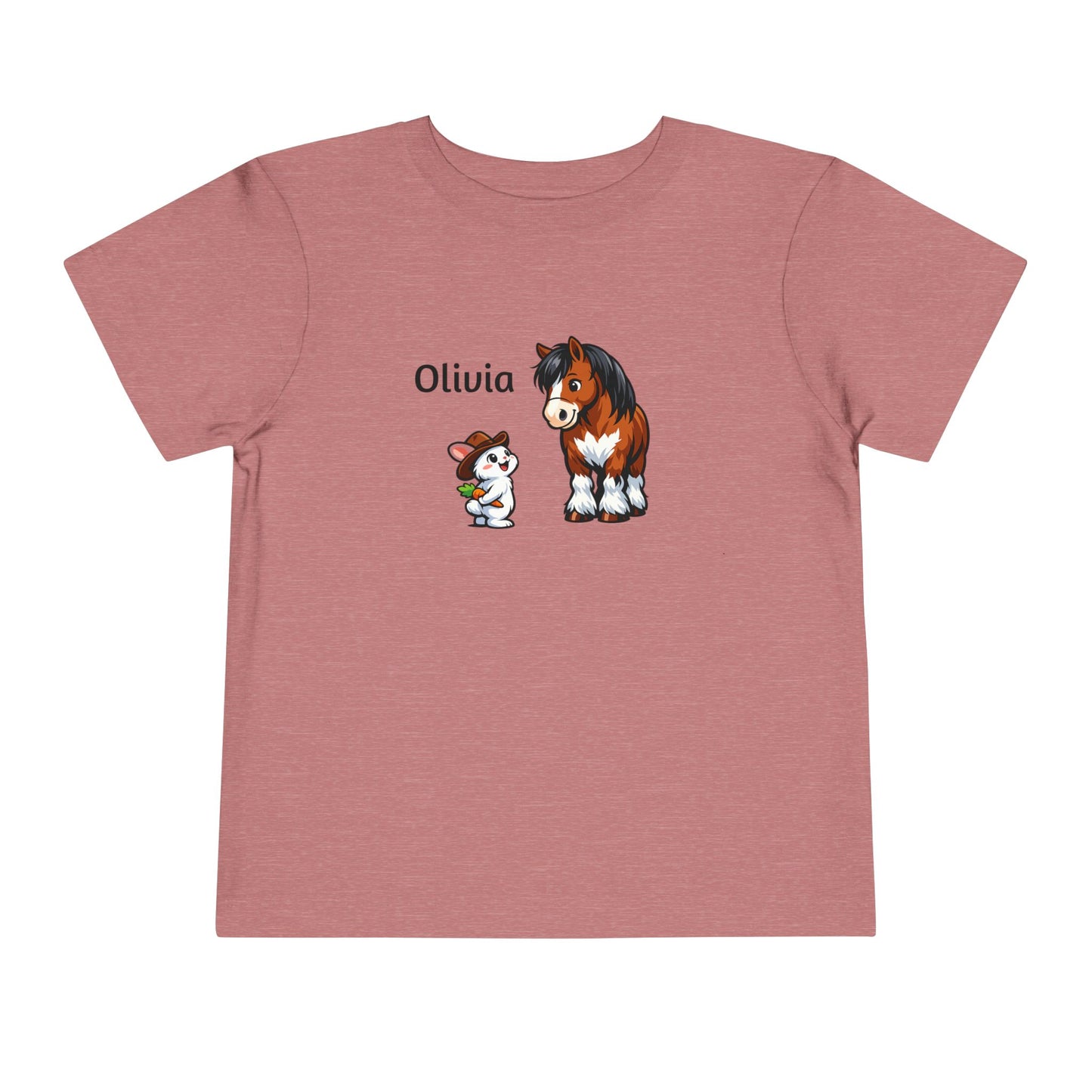 Toddler Tee - Personalized name with Pony & Bunny Cute Farm Animal Shirt