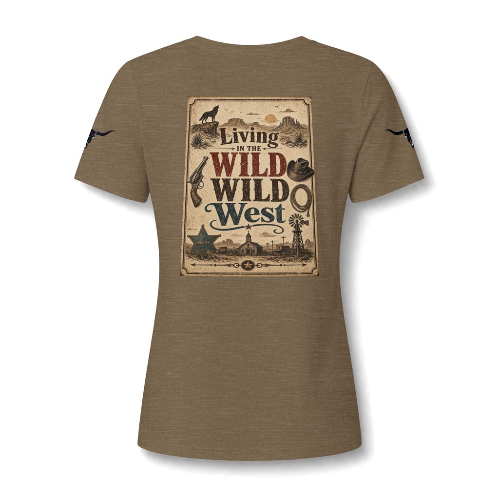 Living in the WILD WILD WEST vintage style cowgirl t-shirt