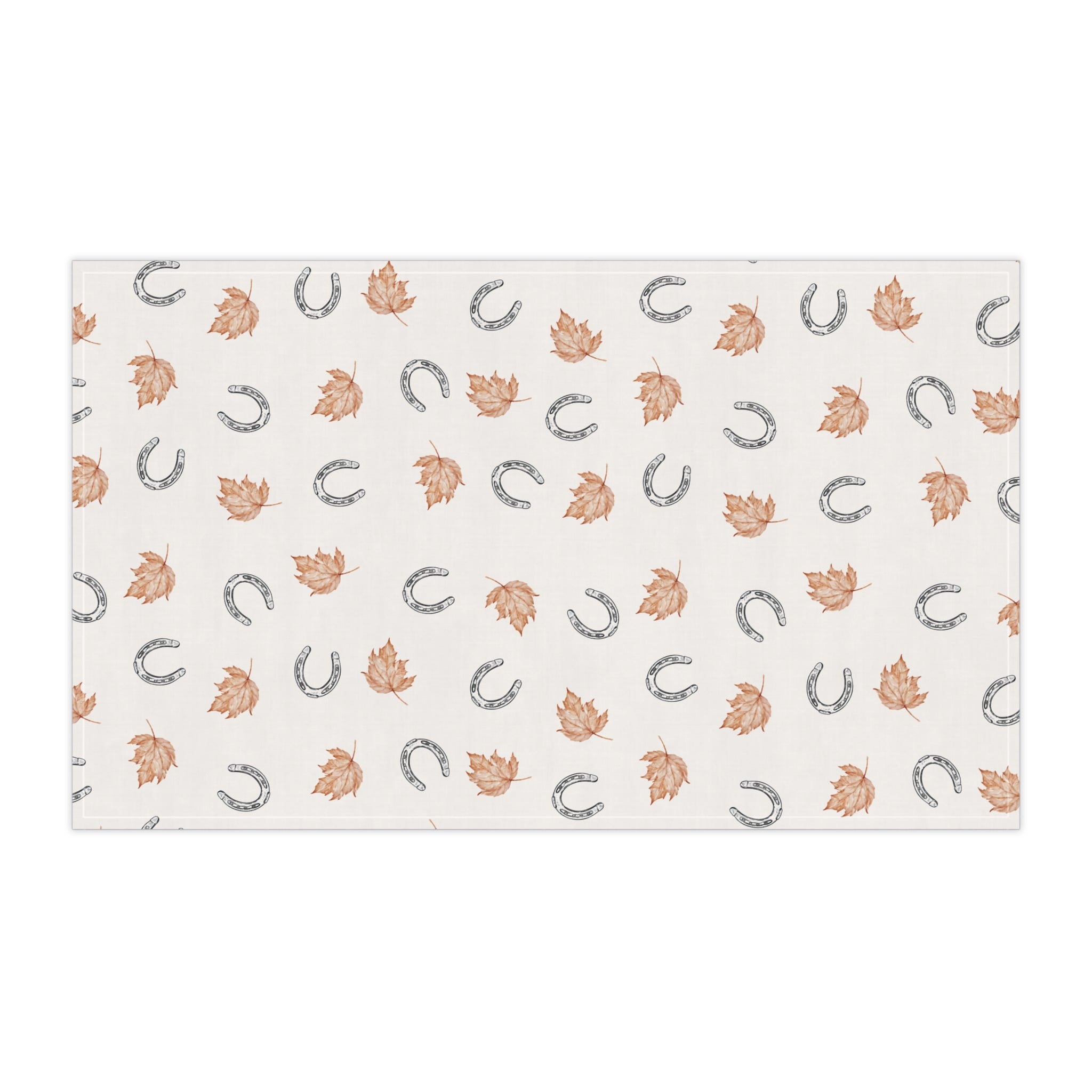 Fall leaves and horseshoes Autumn-Inspired Tea Towels, Cozy Kitchen Decor, Farmhouse Style, Gift for Homeowners, Ideal for Fall Cooking