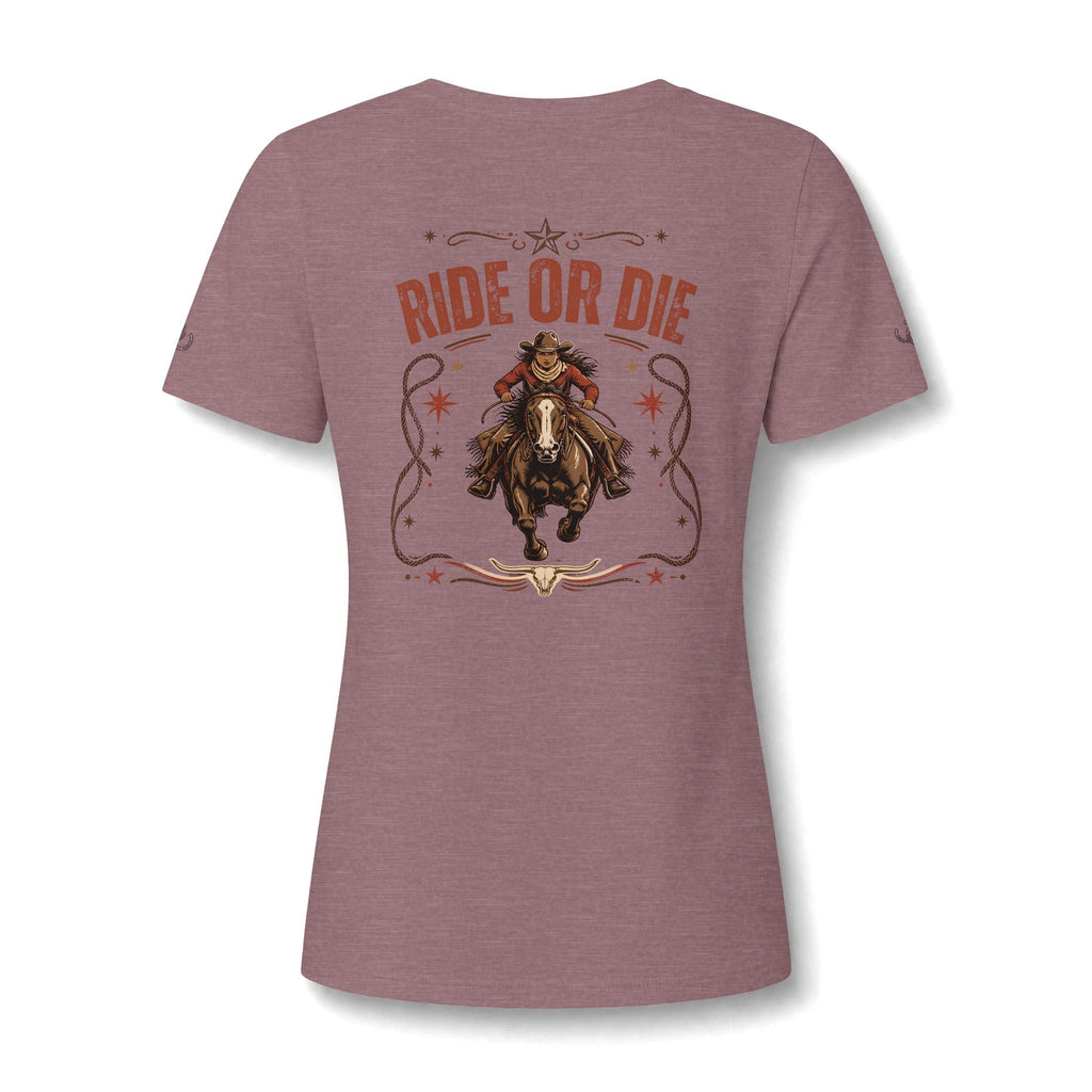 RIDE OR DIE. Vintage Women's V-Neck Tee