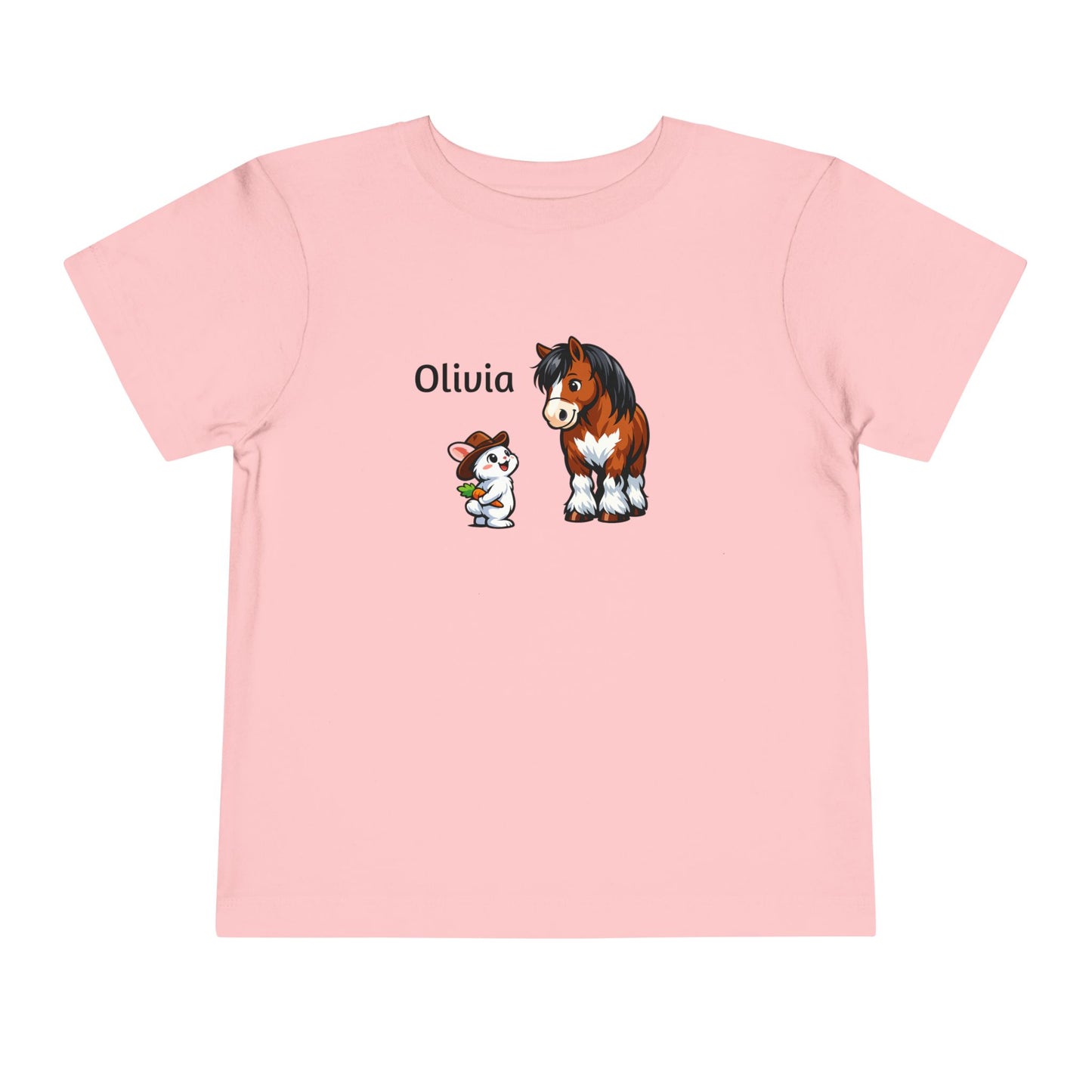 Toddler Tee - Personalized name with Pony & Bunny Cute Farm Animal Shirt