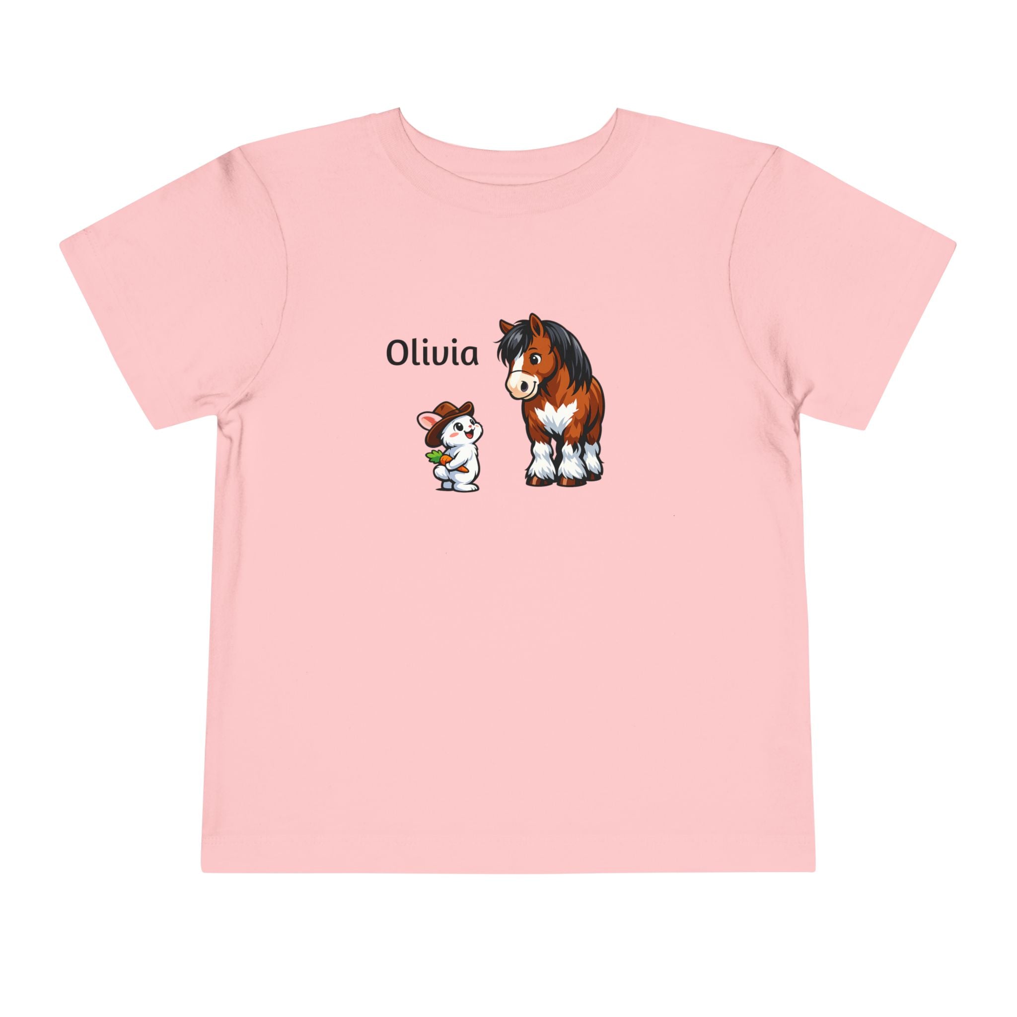 Toddler Tee - Personalized name with Pony & Bunny Cute Farm Animal Shirt