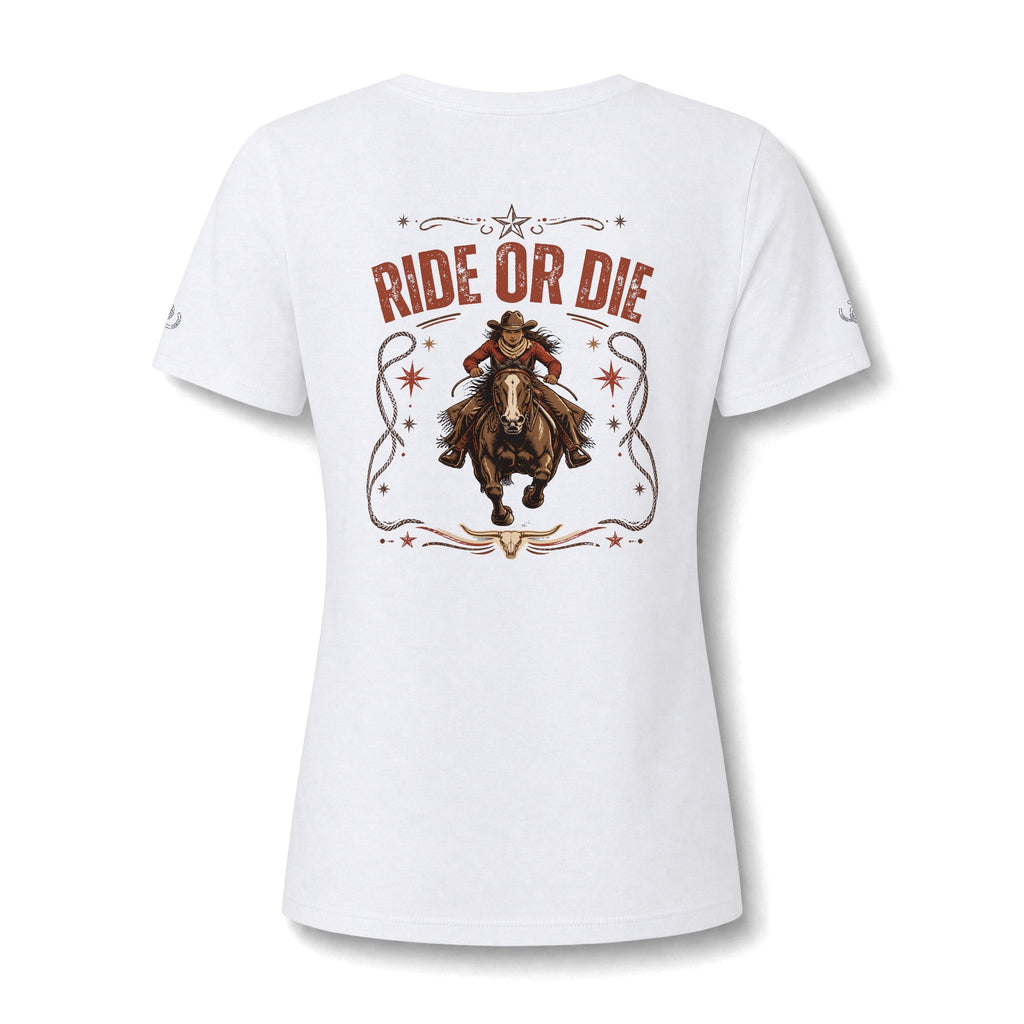 RIDE OR DIE. Vintage Women's V-Neck Tee