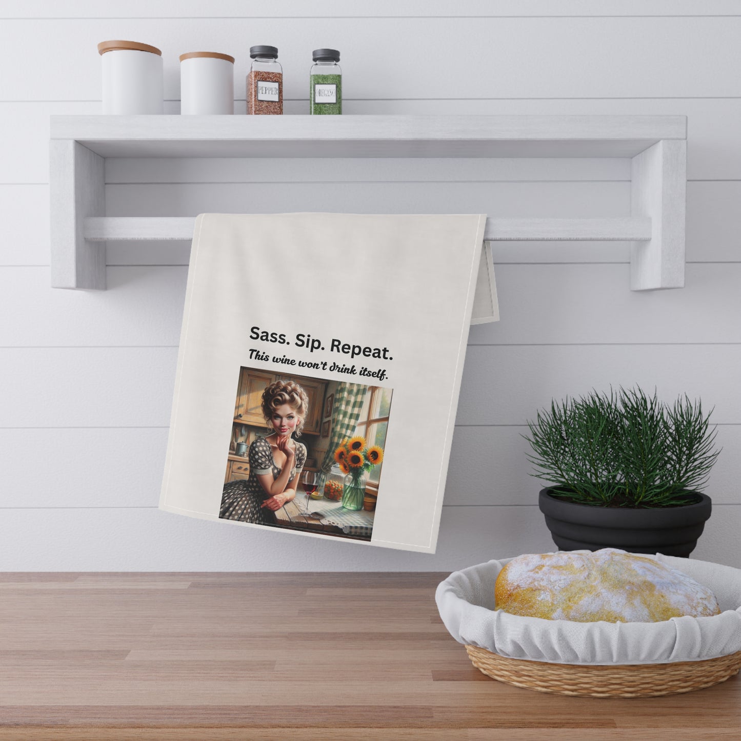 Sassy Wine-Themed Tea Towels, Vintage Style Kitchen Decor, Gift for Wine Lovers, Fun Housewarming Gift, Cute Home Essentials