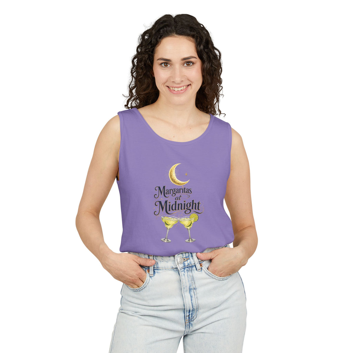 Margaritas at Midnight Tank Top — Women’s/Unisex Cocktail Moon Graphic Tank