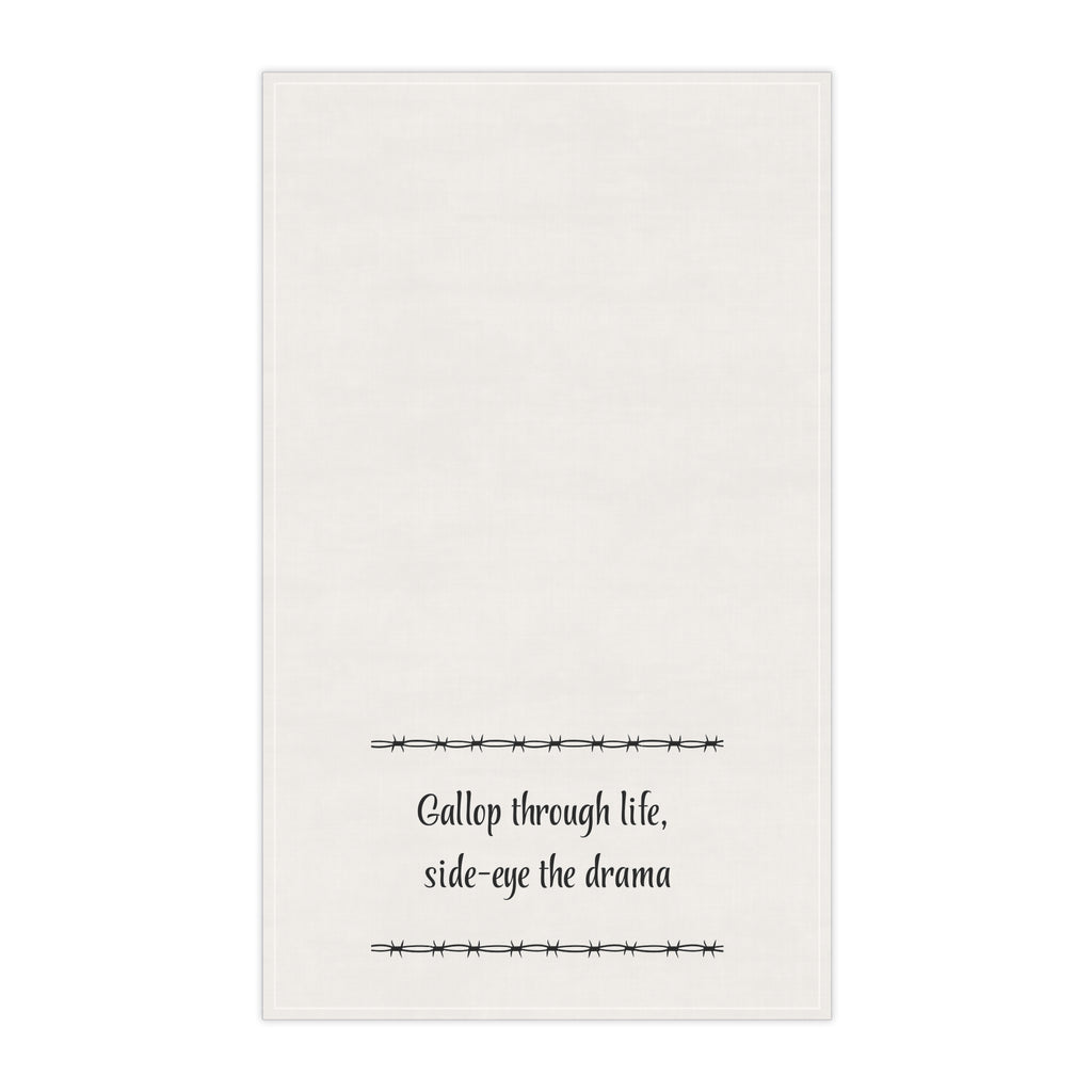 "Gallop through Life, side-eye the drama" Horse-tastic Tea/bar Towels with Inspiring Quotes, Kitchen Decor, Gift for Horse Lovers, Unique Home Accessories, Perfect for Housewarming