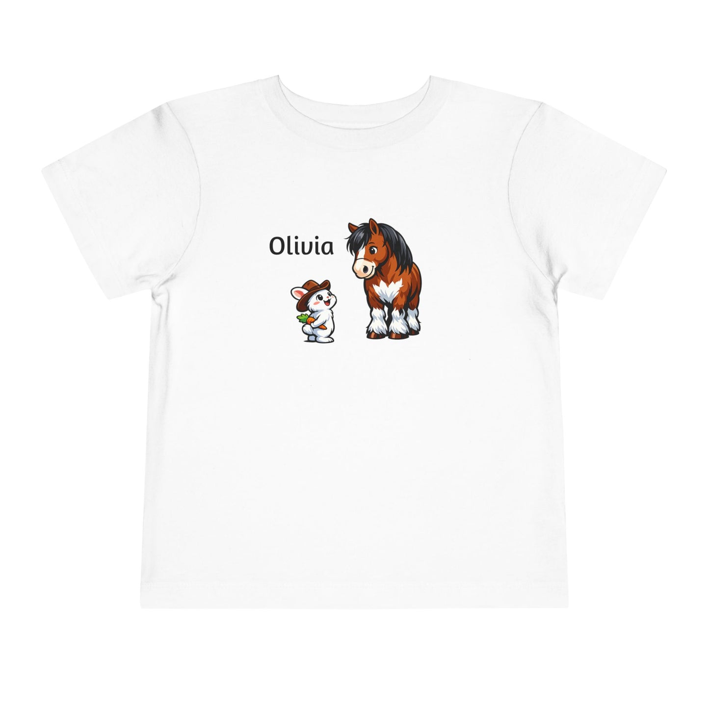 Toddler Tee - Personalized name with Pony & Bunny Cute Farm Animal Shirt