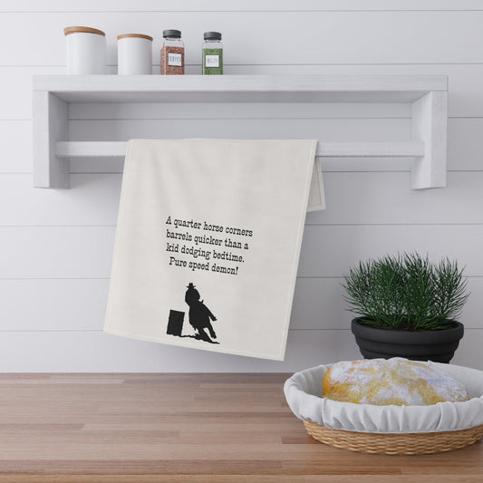 Quarter Horse Barrel Racing Tea Towels, Funny Kitchen Linens, Gift for Horse Lovers, Unique Home Decor, Cowboy Kitchen Accessories