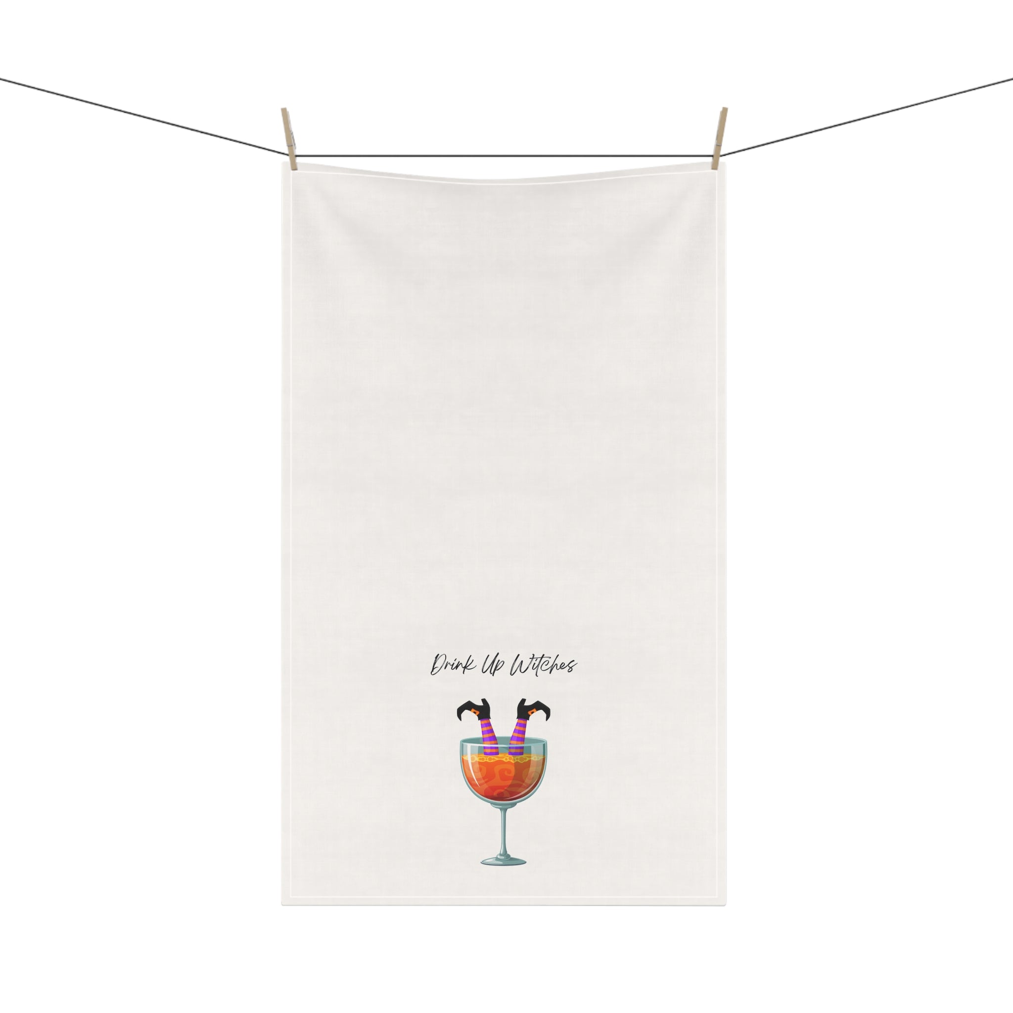 "Drink Up Witches" Fun Cocktail Tea Towels, Kitchen Decor, Halloween Gifts, Cotton Towels for Cooking, Housewarming Essentials