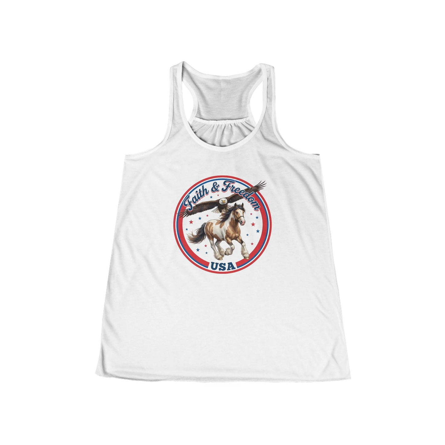 American Freedom Horse Tank Top — "Faith & Freedom" Racerback Tank