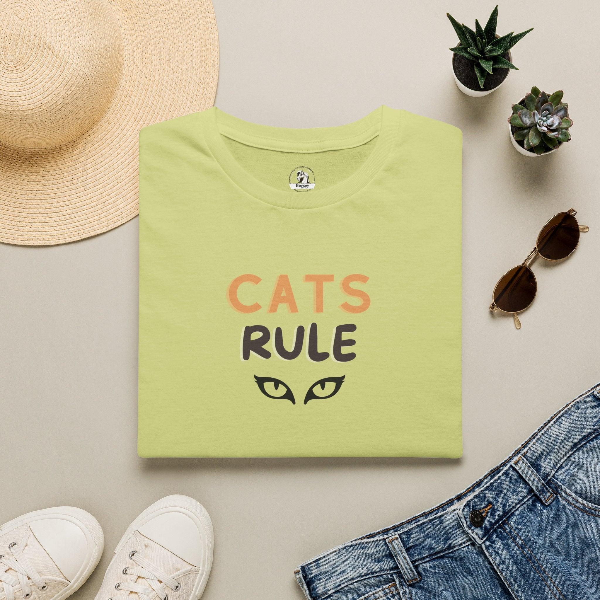 Cats Rule T‑Shirt — Cute Cat Eyes Graphic Tee for Cat Lovers