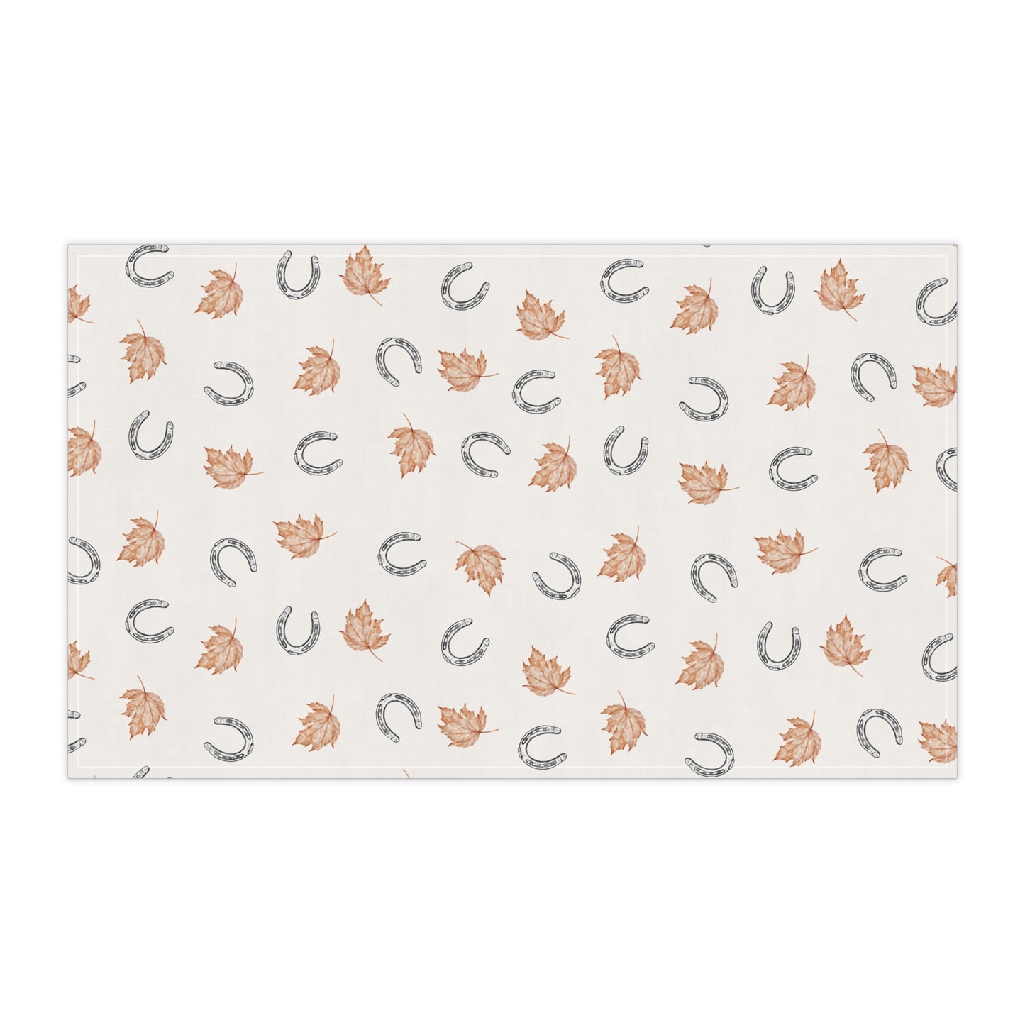 Fall leaves and horseshoes Autumn-Inspired Tea Towels, Cozy Kitchen Decor, Farmhouse Style, Gift for Homeowners, Ideal for Fall Cooking