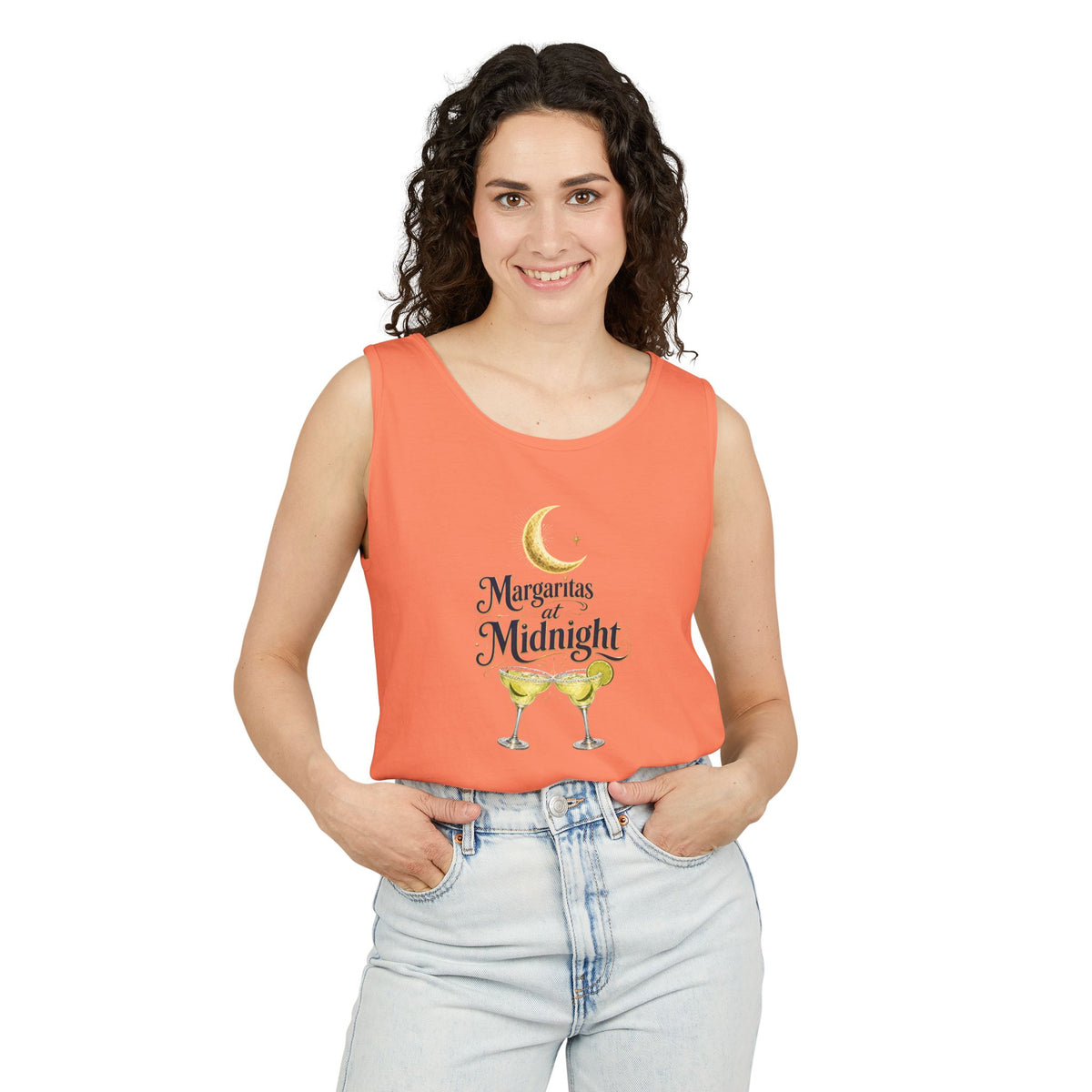 Margaritas at Midnight Tank Top — Women’s/Unisex Cocktail Moon Graphic Tank