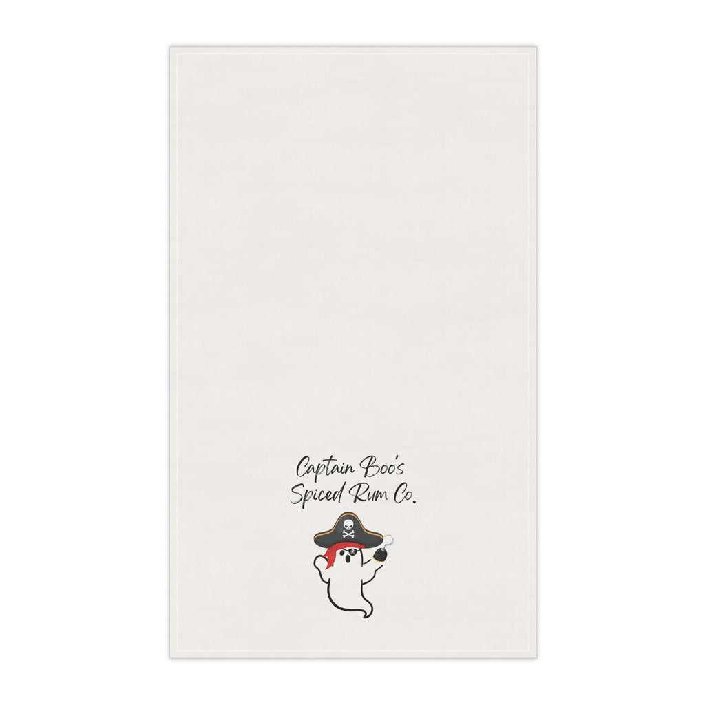 "Captain Boo's Spiced Rum Co" Pirate Ghost Tea Towels, Funny Kitchen Decor, Halloween Gift, Nautical Home Accent, Gift for Rum Lovers
