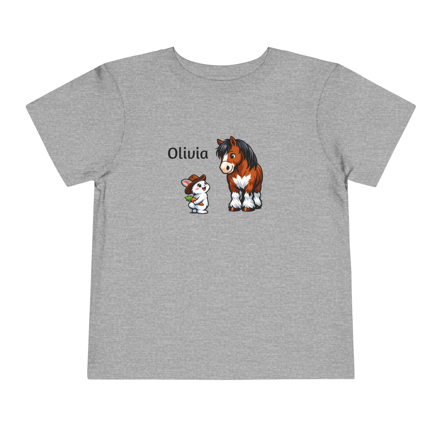 Toddler Tee - Personalized name with Pony & Bunny Cute Farm Animal Shirt