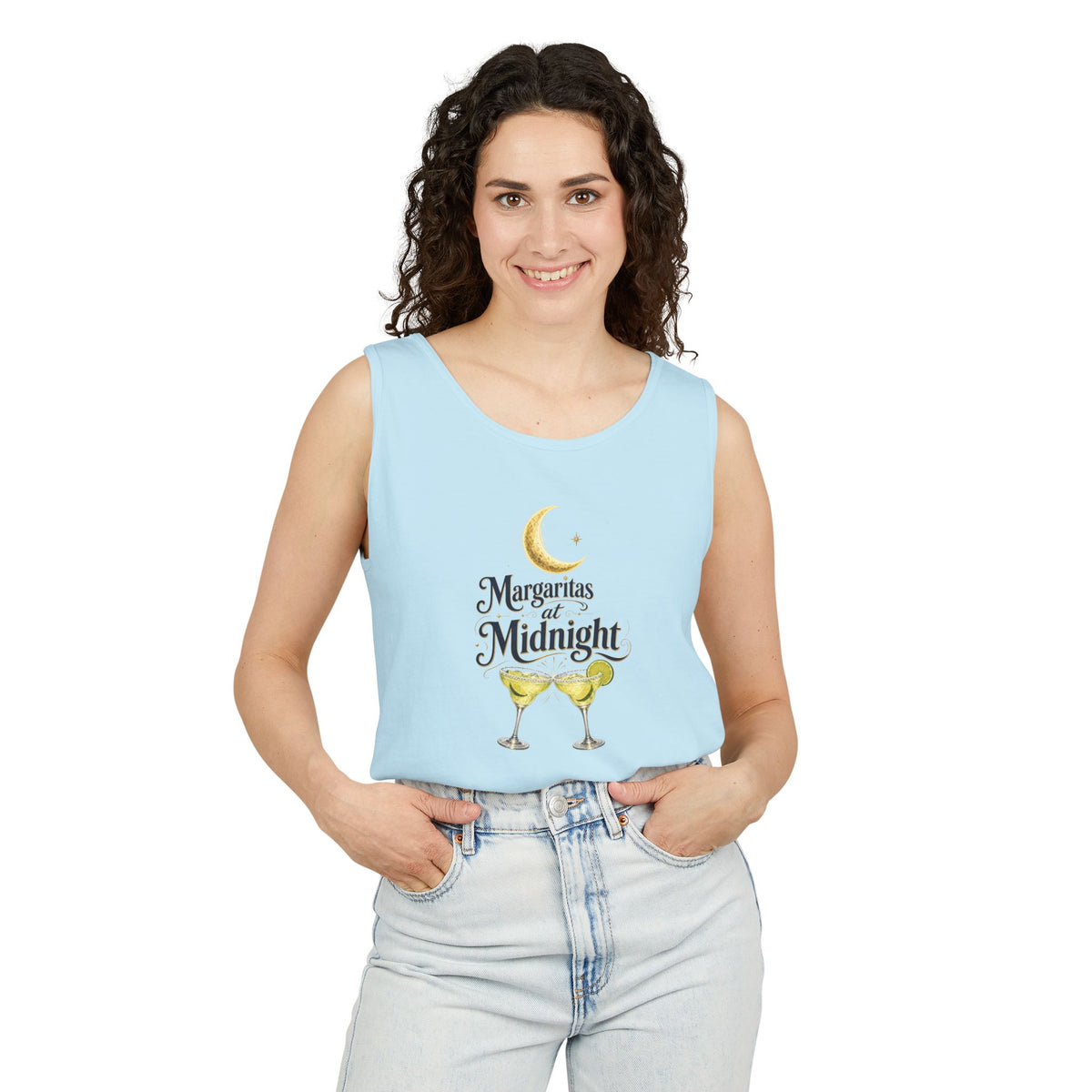 Margaritas at Midnight Tank Top — Women’s/Unisex Cocktail Moon Graphic Tank