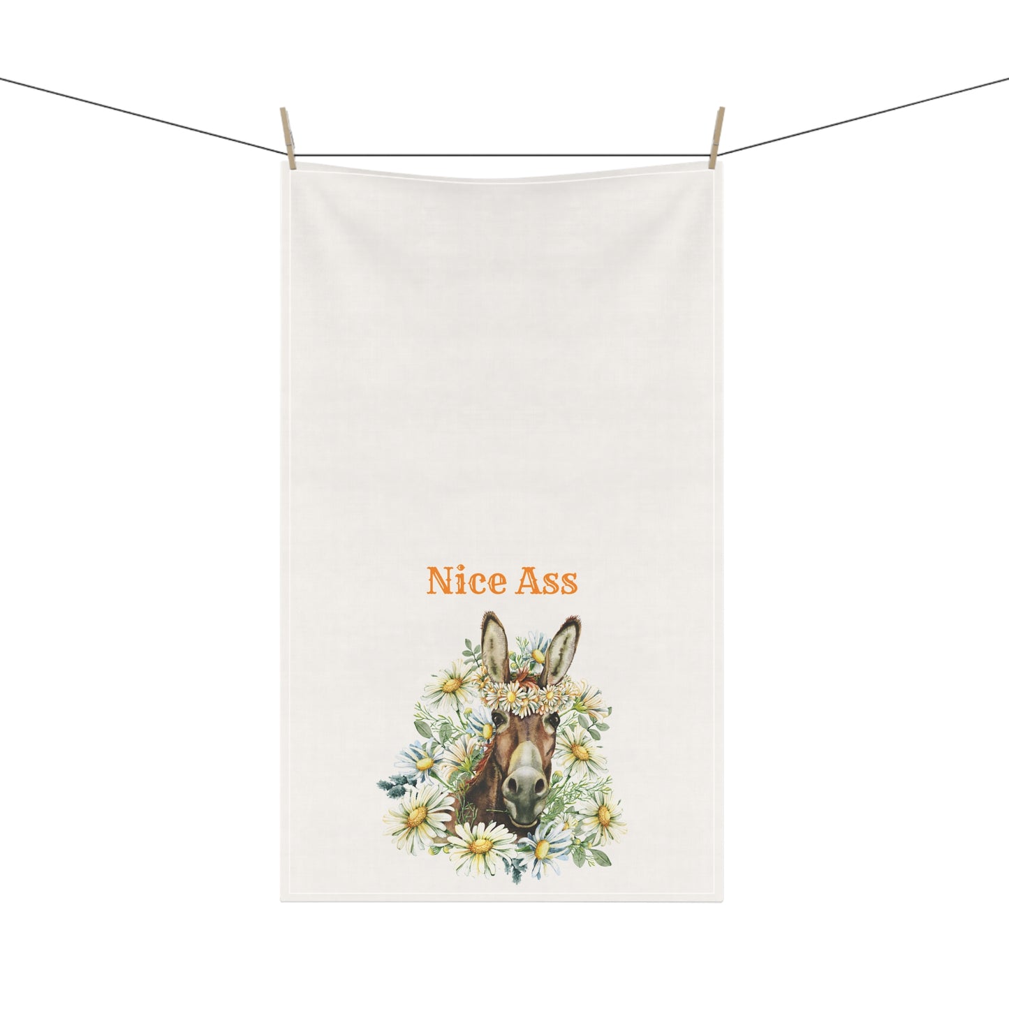 Funny Donkey Tea Towel, "Nice Ass" Kitchen Decor, Gift for Animal Lovers, Farmhouse Style Dish Towel, Unique Home Gift