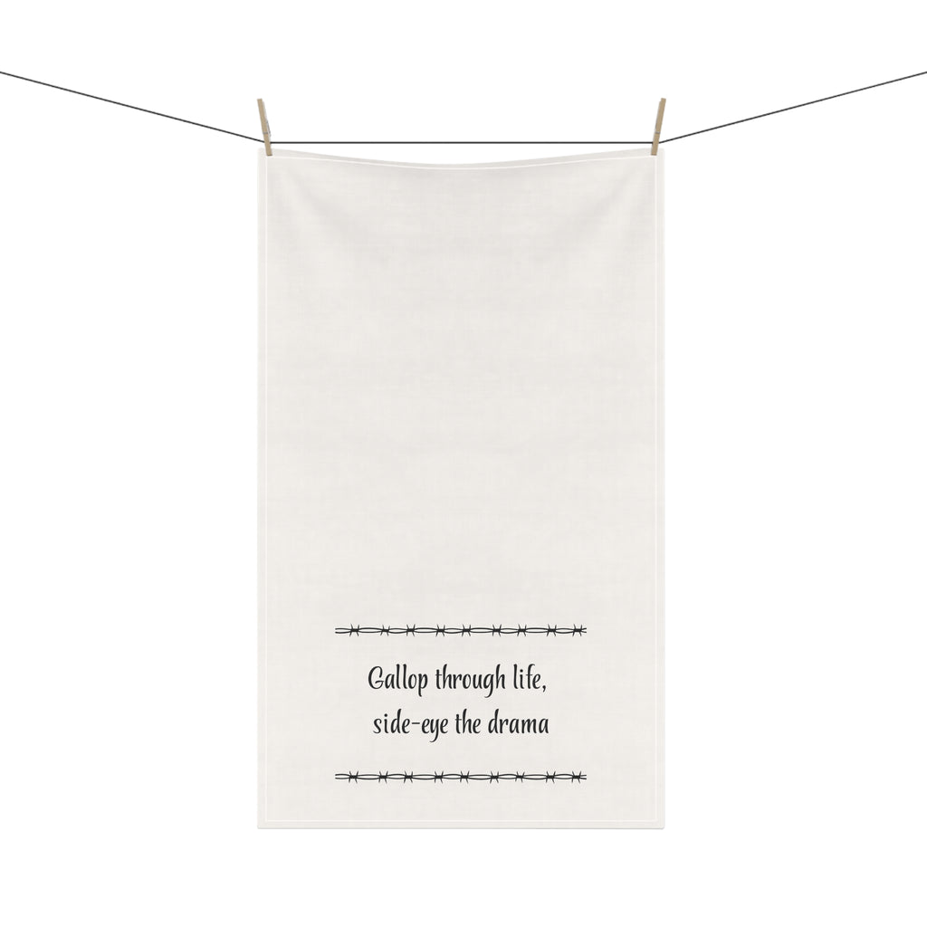 "Gallop through Life, side-eye the drama" Horse-tastic Tea/bar Towels with Inspiring Quotes, Kitchen Decor, Gift for Horse Lovers, Unique Home Accessories, Perfect for Housewarming