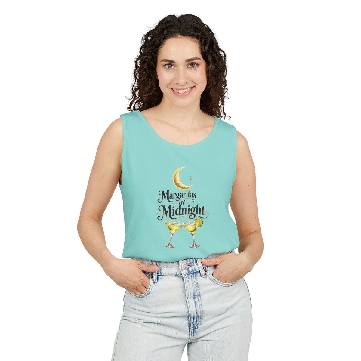 Margaritas at Midnight Tank Top — Women’s/Unisex Cocktail Moon Graphic Tank
