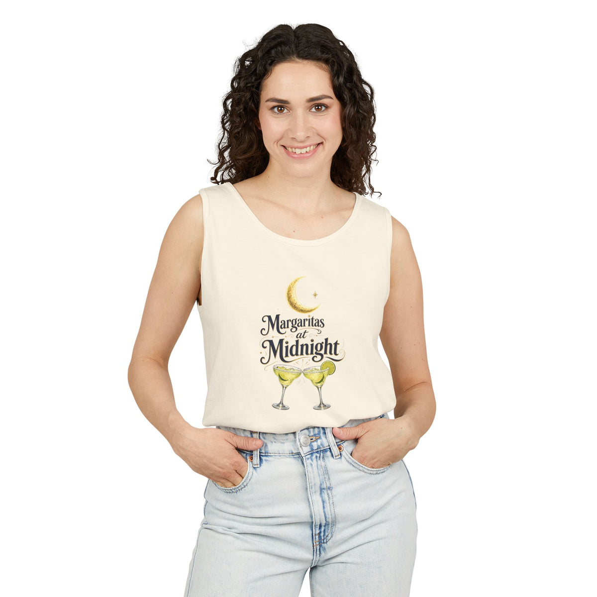 Margaritas at Midnight Tank Top — Women’s/Unisex Cocktail Moon Graphic Tank