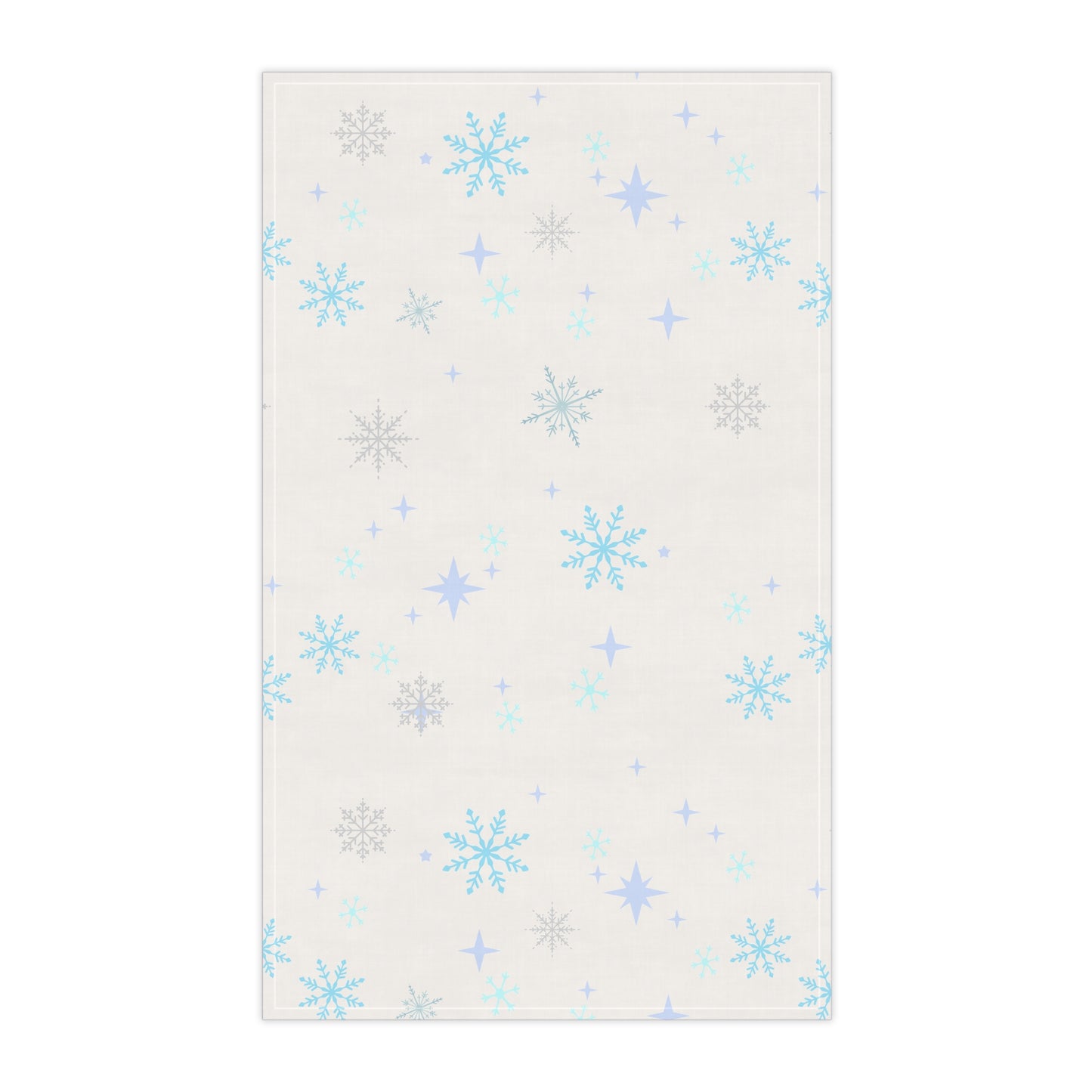 Snowflake Tea Towel — Subtle snowflake Winter Kitchen Towel. Blue, lavender and silver shades.  Christmas gift, decor