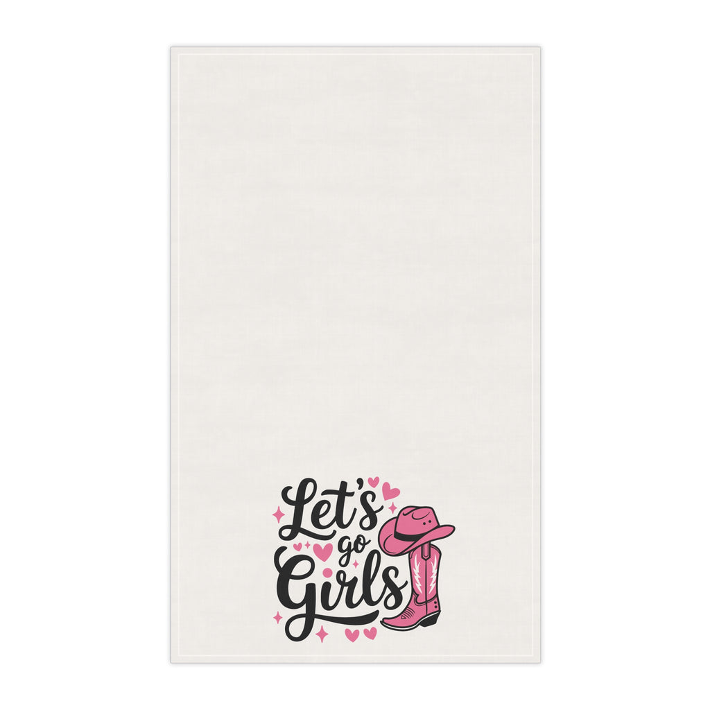 Girls' Western Theme Tea Towels, Let's Go Girls Cowgirl Kitchen Decor, Rustic Home Accents, Gift for Women, Farmhouse Style, Party Essentials
