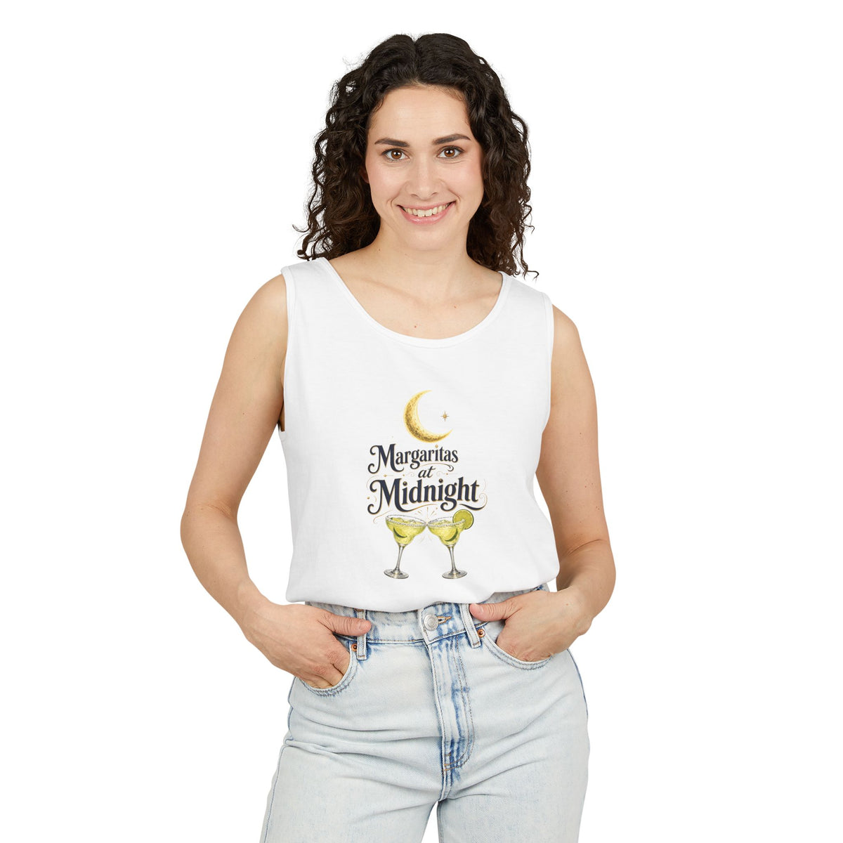 Margaritas at Midnight Tank Top — Women’s/Unisex Cocktail Moon Graphic Tank