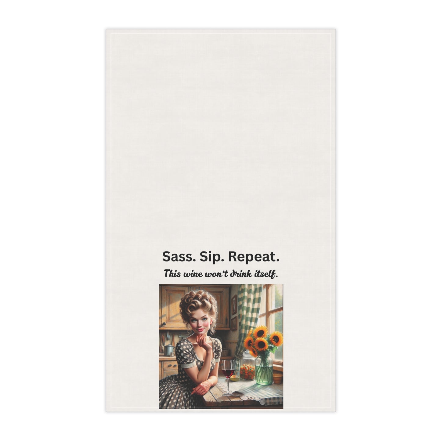 Sassy Wine-Themed Tea Towels, Vintage Style Kitchen Decor, Gift for Wine Lovers, Fun Housewarming Gift, Cute Home Essentials