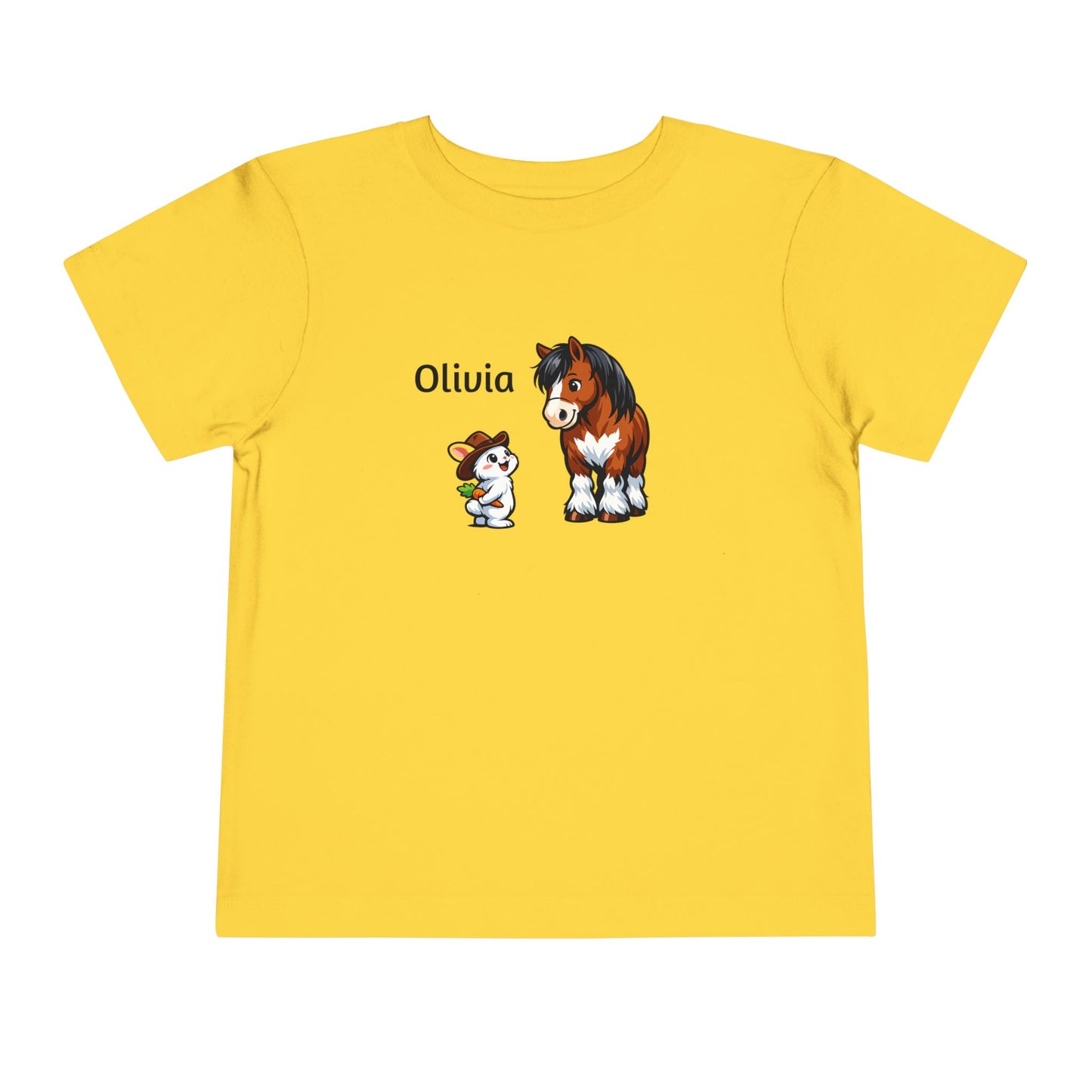 Toddler Tee - Personalized name with Pony & Bunny Cute Farm Animal Shirt