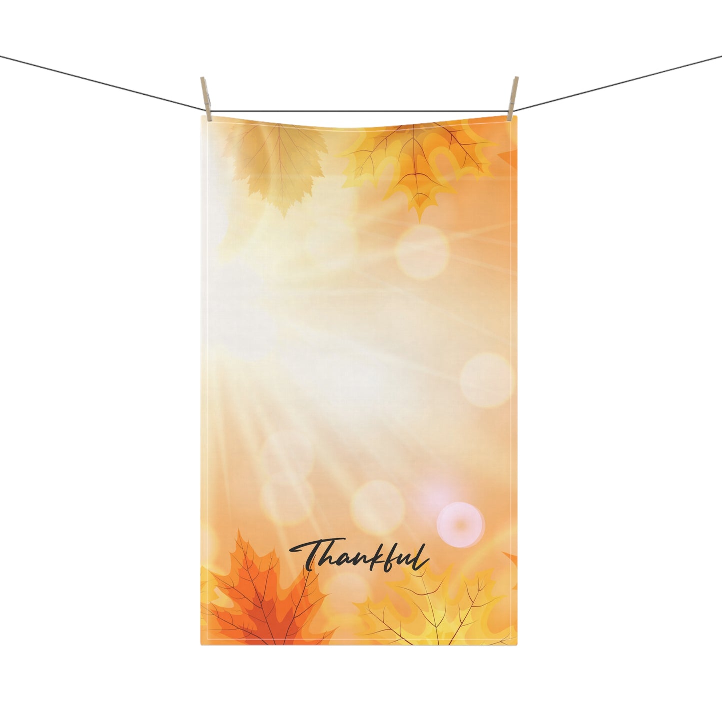 Autumn Tea Towels - "Thankful", Kitchen Decor, Gift for Home, Harvest Celebration, Seasonal Kitchen Accessories
