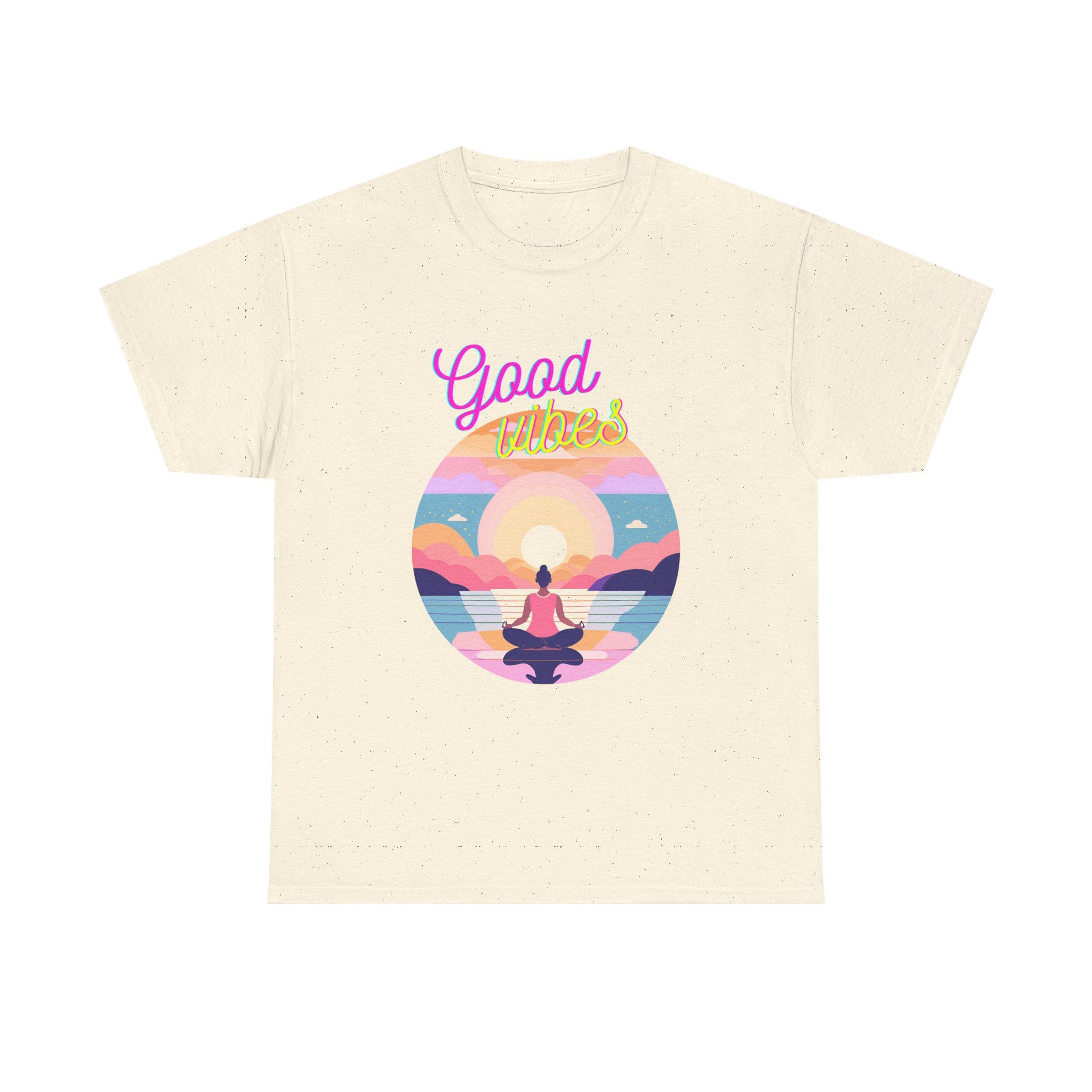 Meditation Sunset Tee - "Good Vibes" Yoga T-Shirt