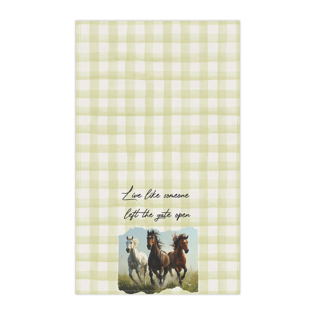 Rustic Horse Tea Towels, Farmhouse Kitchen Decor, Gift for Horse Lovers, Country Home, Eco-Friendly Cotton Towels