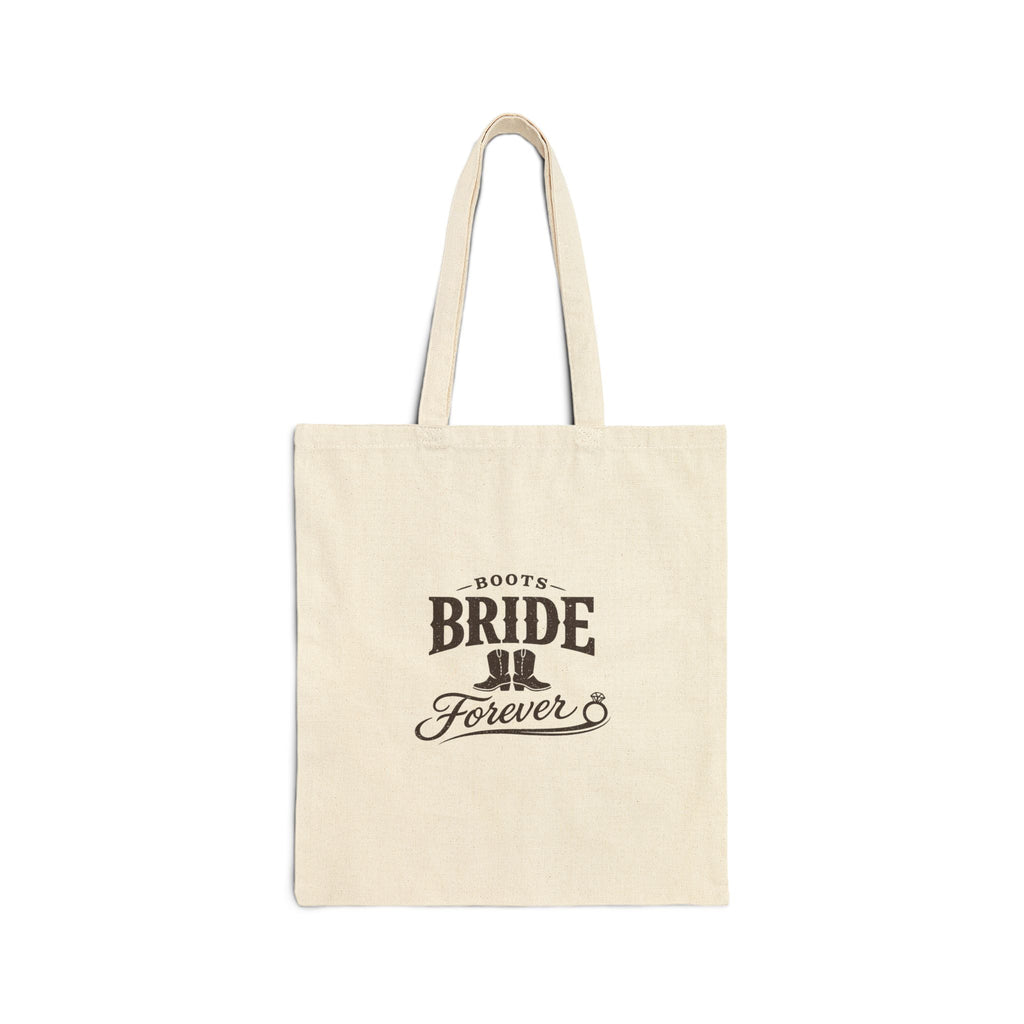 Tote Bag — "Boots Bride Forever" Rustic Bridal Tote for Bachelorettes & Wedding Favors