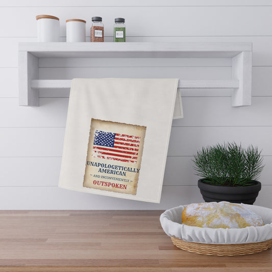 Unapologetically American Tea Towels - Rustic Kitchen Decor, Patriotic Gift for Home, Cooking, Americana, BBQ, 4th of July