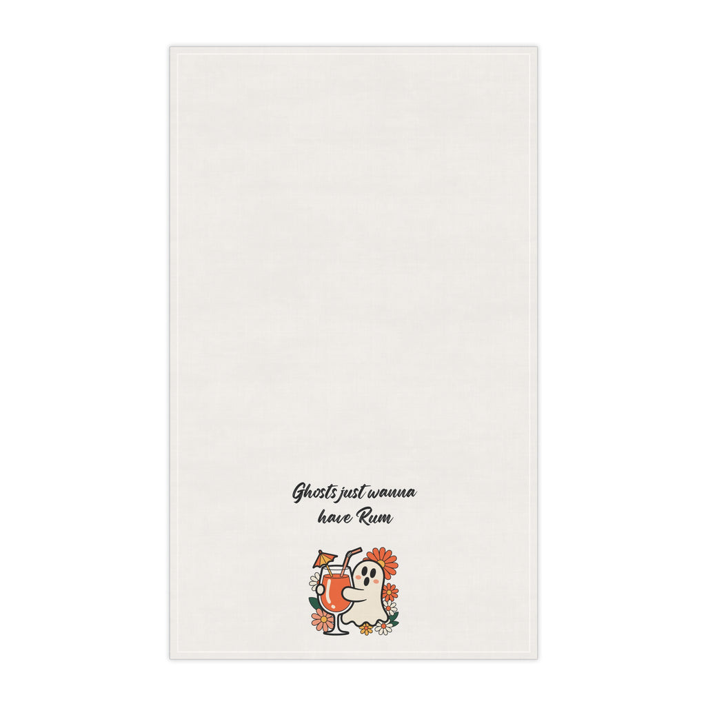 "Ghosts just wanna have Rum" Boo-tifully Tipsy Ghost Kitchen Towels, Halloween Kitchen Decor, Fun Gifts for Home, Funny Dish Towels, Spooky Party Essentials